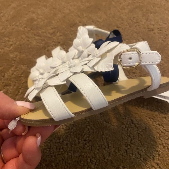Janie & Jack Girls White Adjustable Sandals New Size 6 - Picture 5 of 9